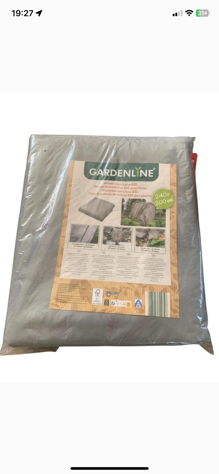 NIEUW Winterbeschermhoes XXL, merk Gardenline, 240 x 200, Ophalen of Verzenden, Winter, Volledige schaduw, Overige soorten
