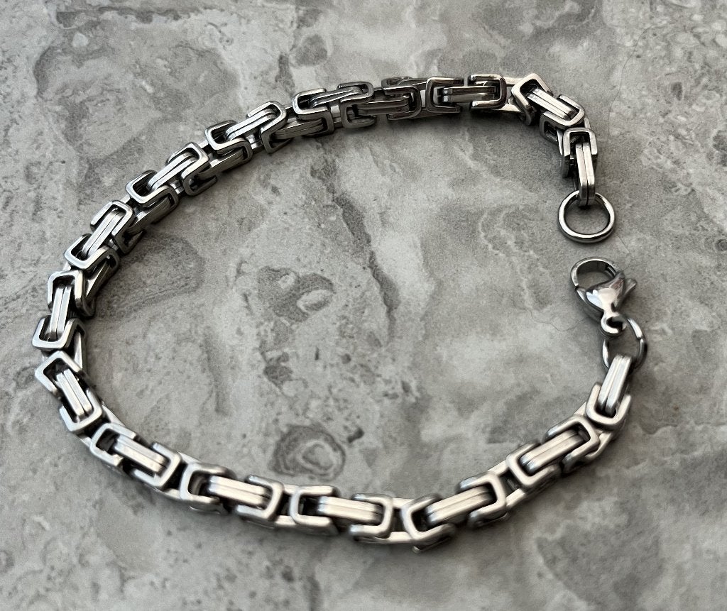 Armband Konings schakel Tibet zilver glans 21 CM -NIEUW, Ophalen of Verzenden, Nieuw, Zilver, Overige materialen