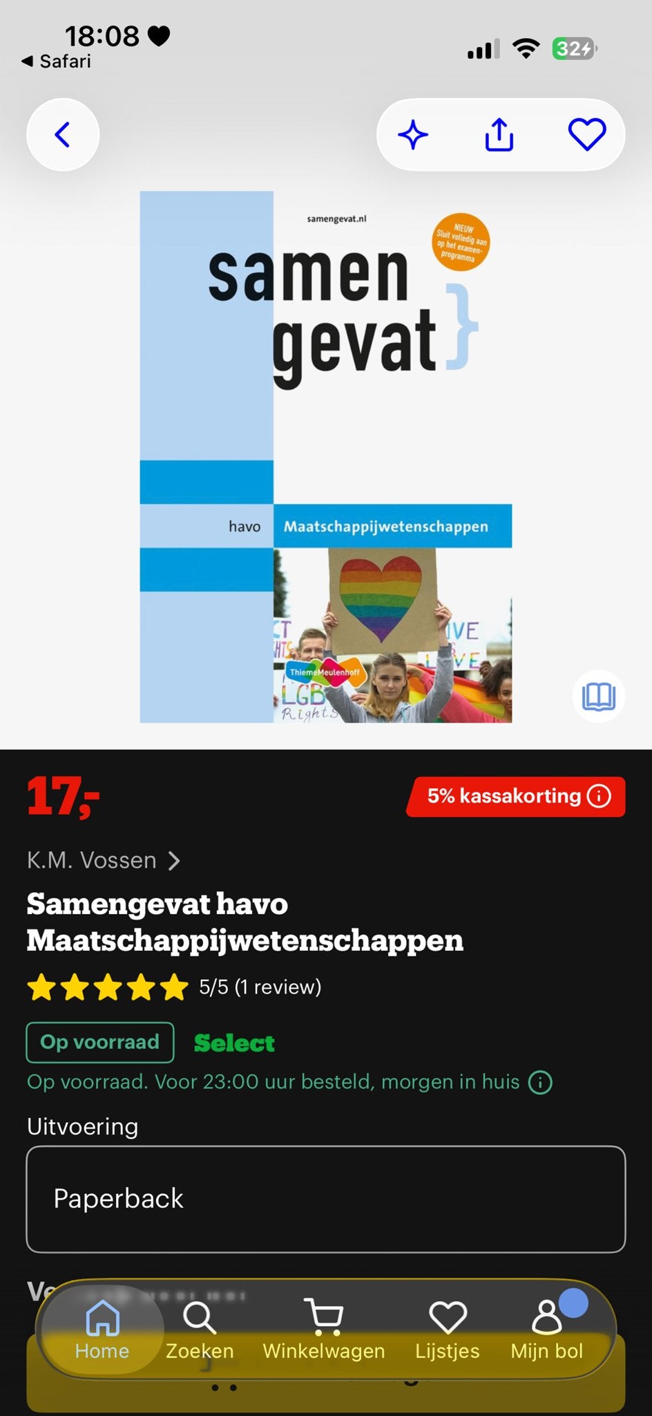 Samengevat havo Maatschappijwetenschappen K.M. Vossen, Ophalen of Verzenden, Gamma, Nieuw, HBO