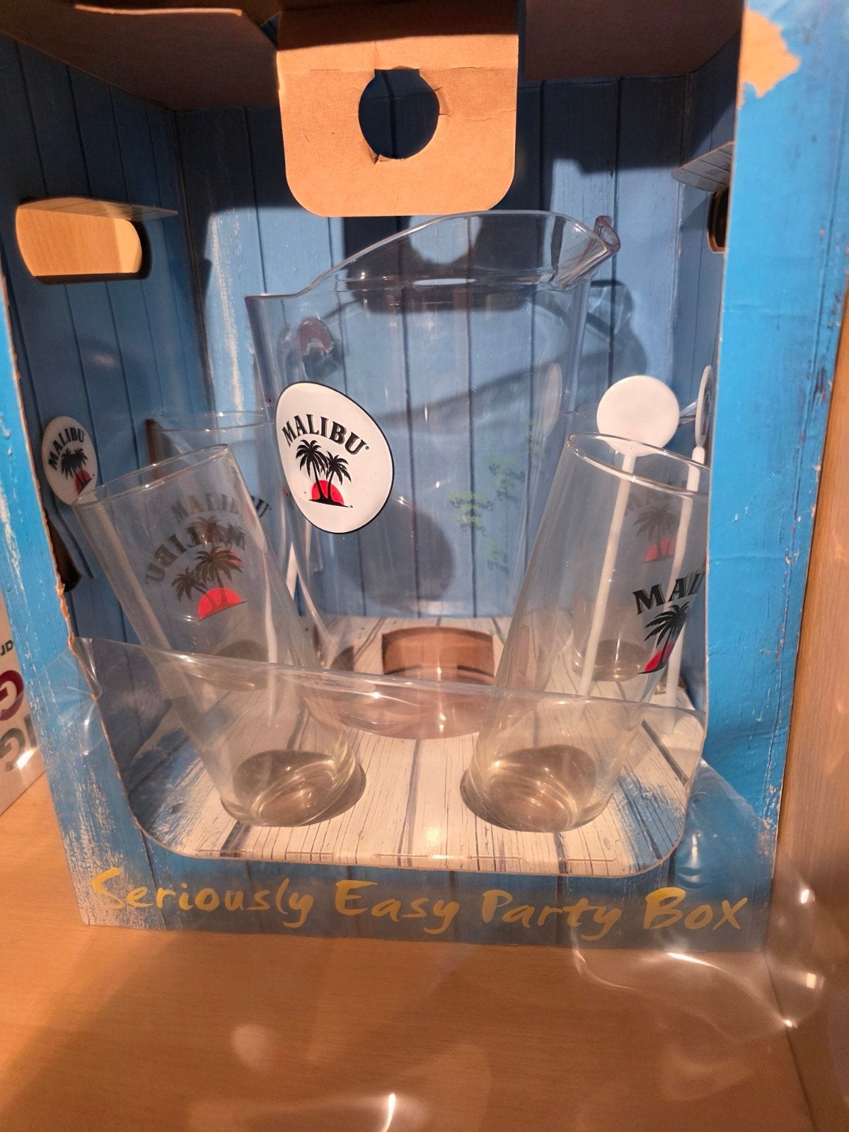 Nieuw Malibu mix kan met glazen, Verzamelen, Glas en Borrelglaasjes, Ophalen, Nieuw