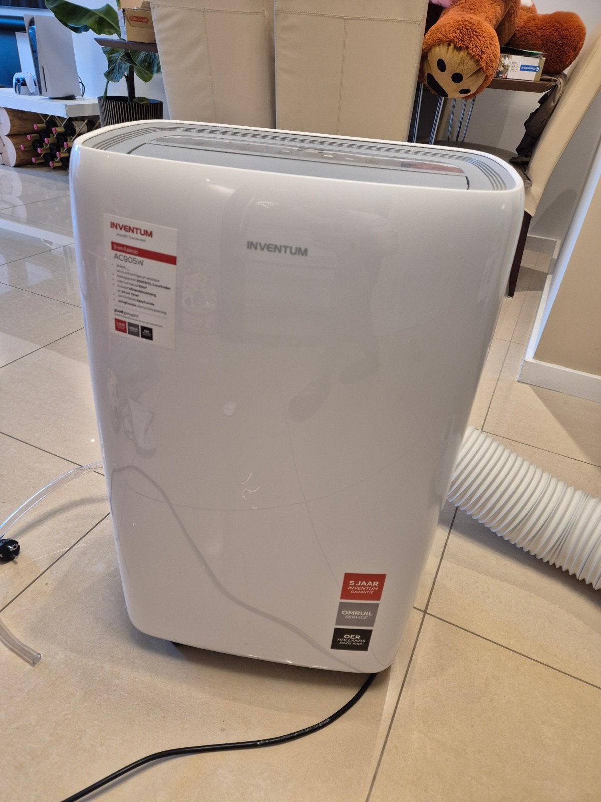 Inventum Mobiele Airco AC905W - Koelen, Ontvochtigen, Ophalen, 3 snelheden of meer, Zo goed als nieuw, Koelen en Ontvochtigen