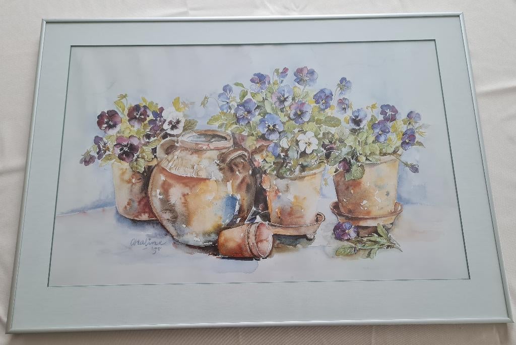 Prachtig groot schilderij - gesigneerd - Coraline (Bäcker), Ophalen