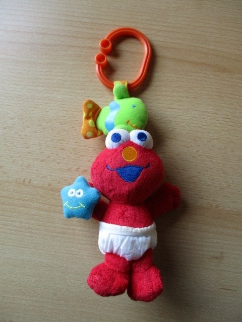 Sesamstraat Elmo pluche boxhanger  24cm, Ophalen of Verzenden, Gebruikt