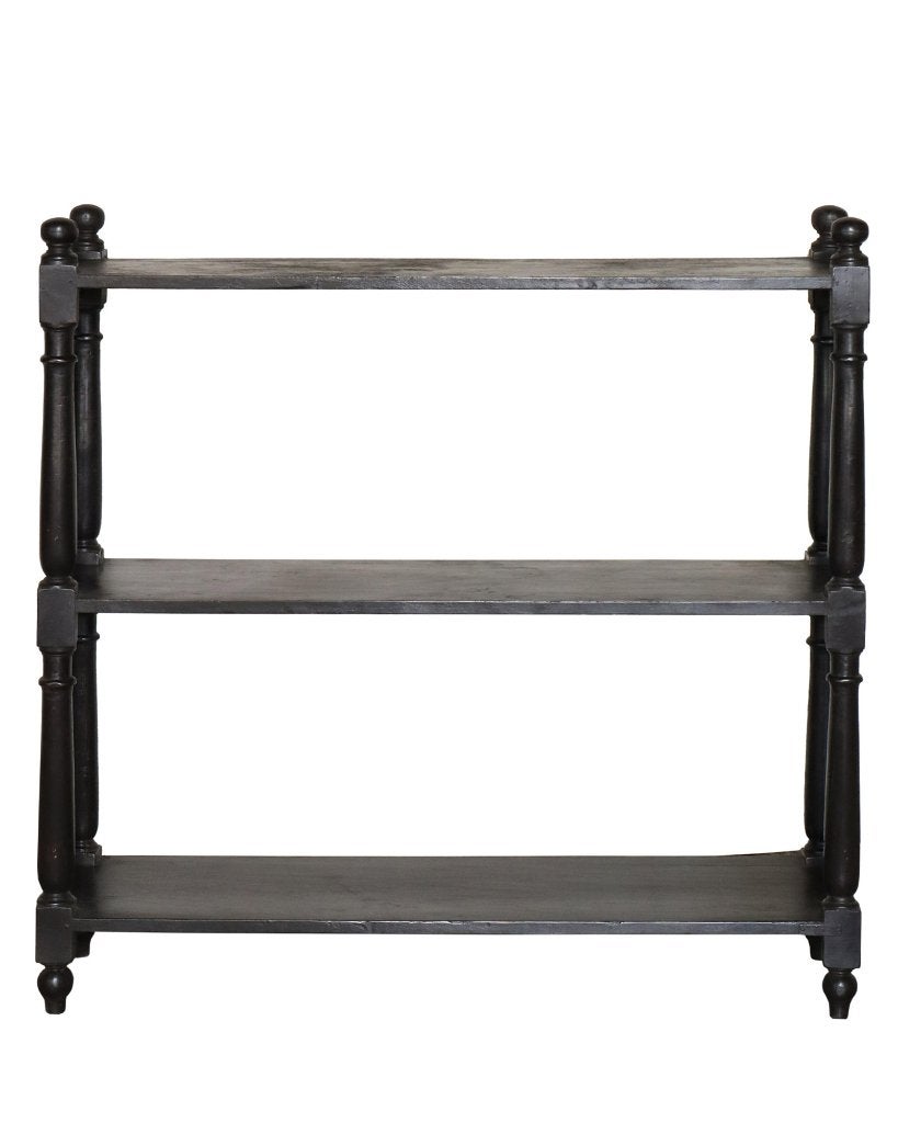 Antieke teakhouten stellingkast met donkere patina, Ophalen of Verzenden, Zo goed als nieuw, Hout