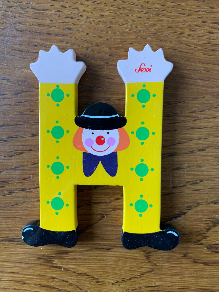 Letter van Hout "H" Merk: "Sevi" 'Clown' Nieuw, Ophalen of Verzenden, Nieuw, Wanddecoratie