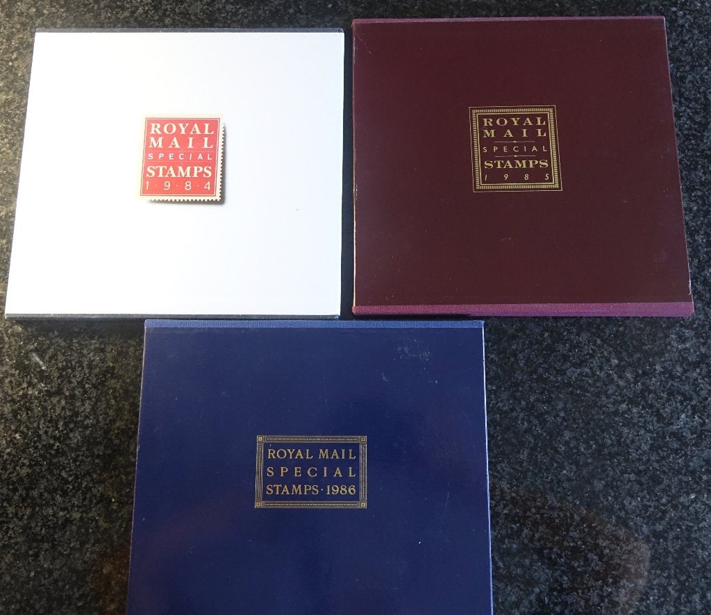 3x Special Stamps Year Book Engeland 1984,1985+1986, Postzegels en Munten, Ophalen of Verzenden