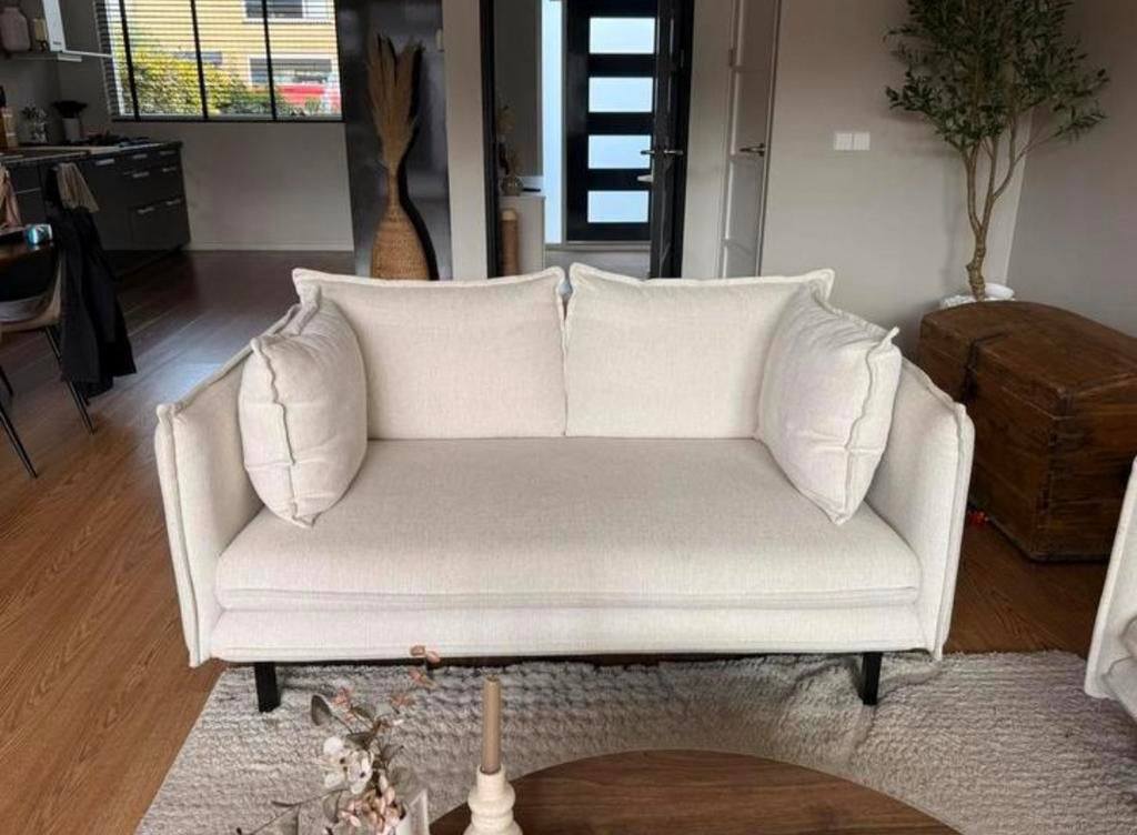 Creme kleurige bank, Ophalen, Zo goed als nieuw, 75 tot 100 cm