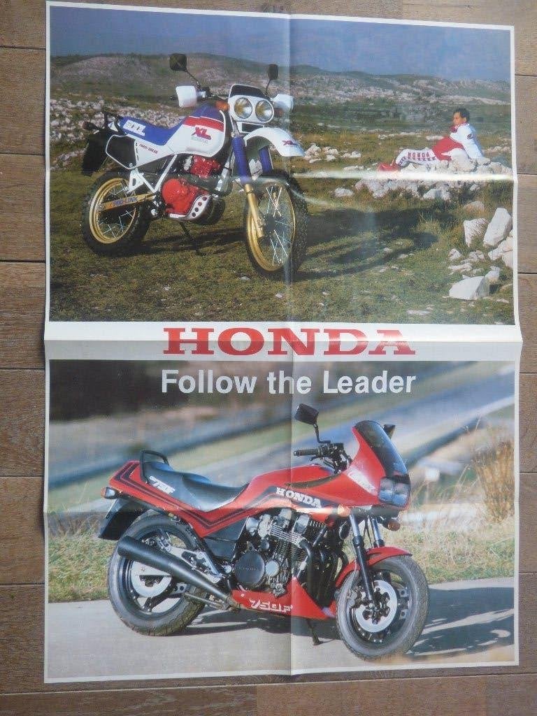 HONDA CBX 750 F & XL 600 L POSTER 1984, Motoren, Handleidingen en Instructieboekjes, Ophalen of Verzenden, Honda