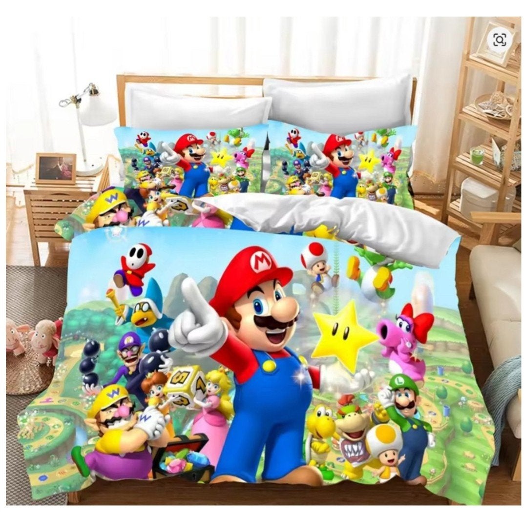 Dekbedovertrek kinderen mario, Jongetje of Meisje, Dekbedovertrek, Nieuw, Ophalen of Verzenden