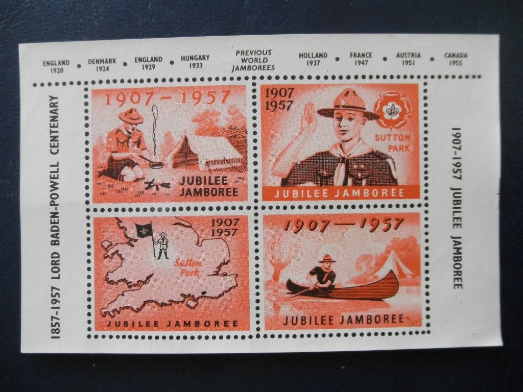 Postzegels scouting UK 1957 sluitzegels., Ophalen of Verzenden