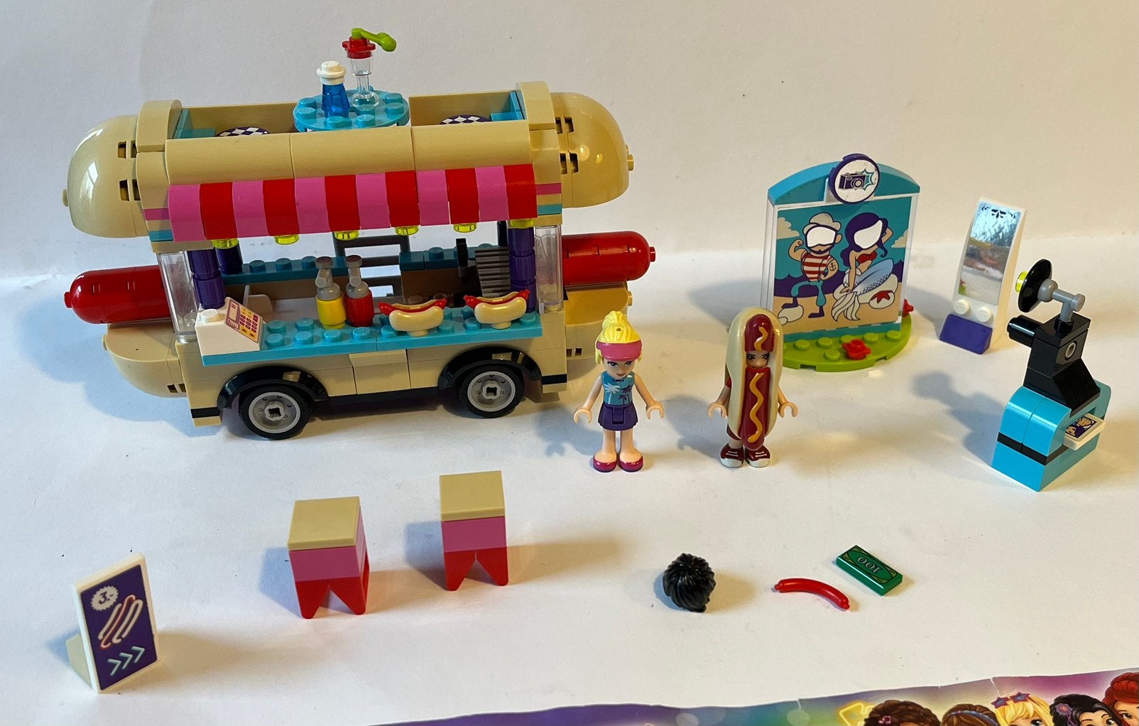 Lego Friends 41129, Pretpark Hotdog-wagen., Gebruikt, Lego, Ophalen of Verzenden, Complete set