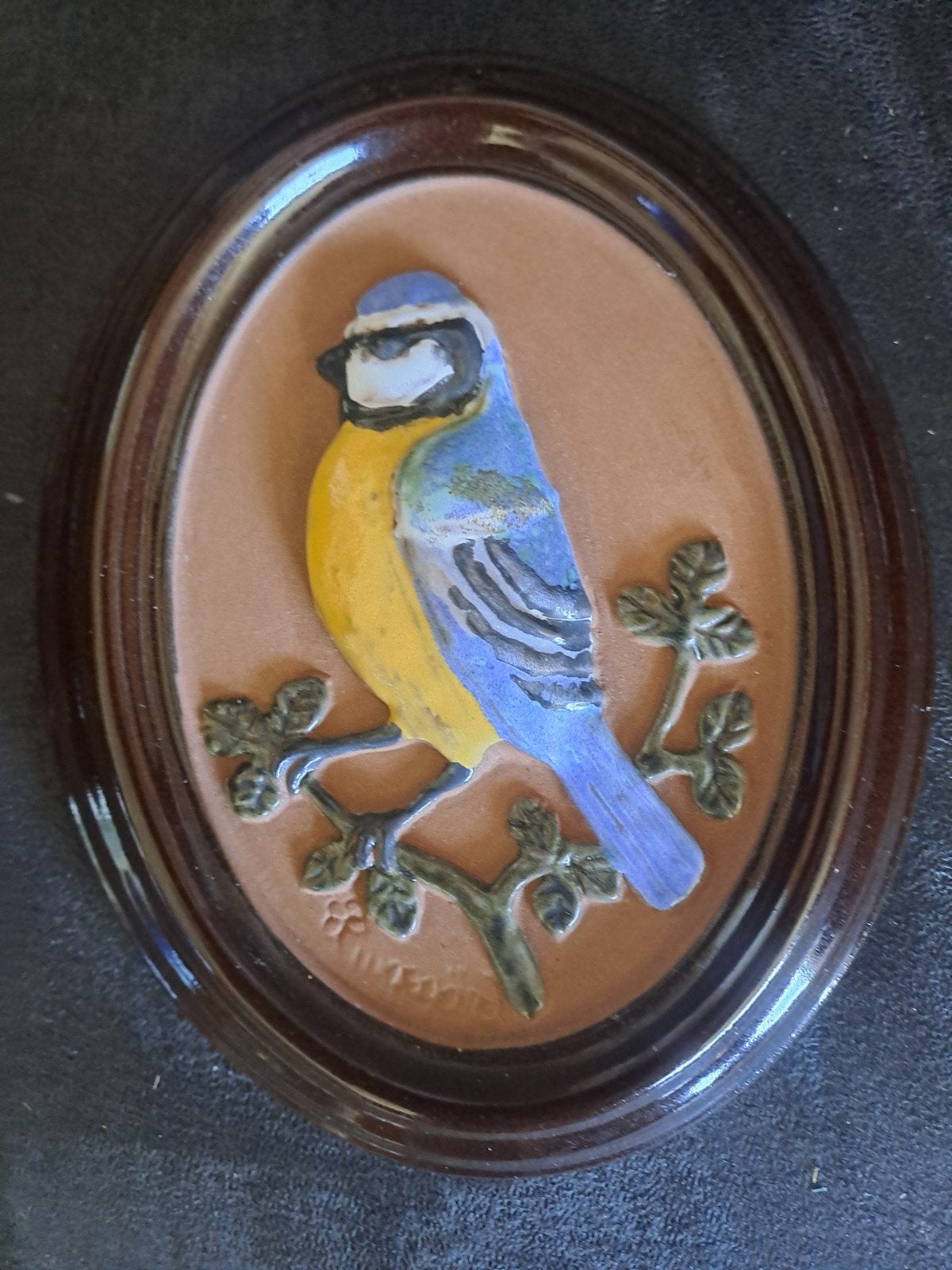Vintage Gabriel Sweden Keramiek Wandtegel Pimpelmees, Ophalen of Verzenden