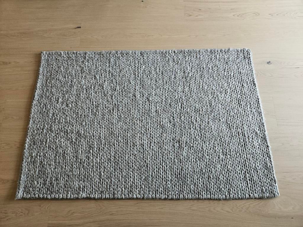 PTMD wollen vloerkleed grijs gemêleerd 133x204 cm, Ophalen, Gebruikt, 100 tot 150 cm, 200 cm of meer