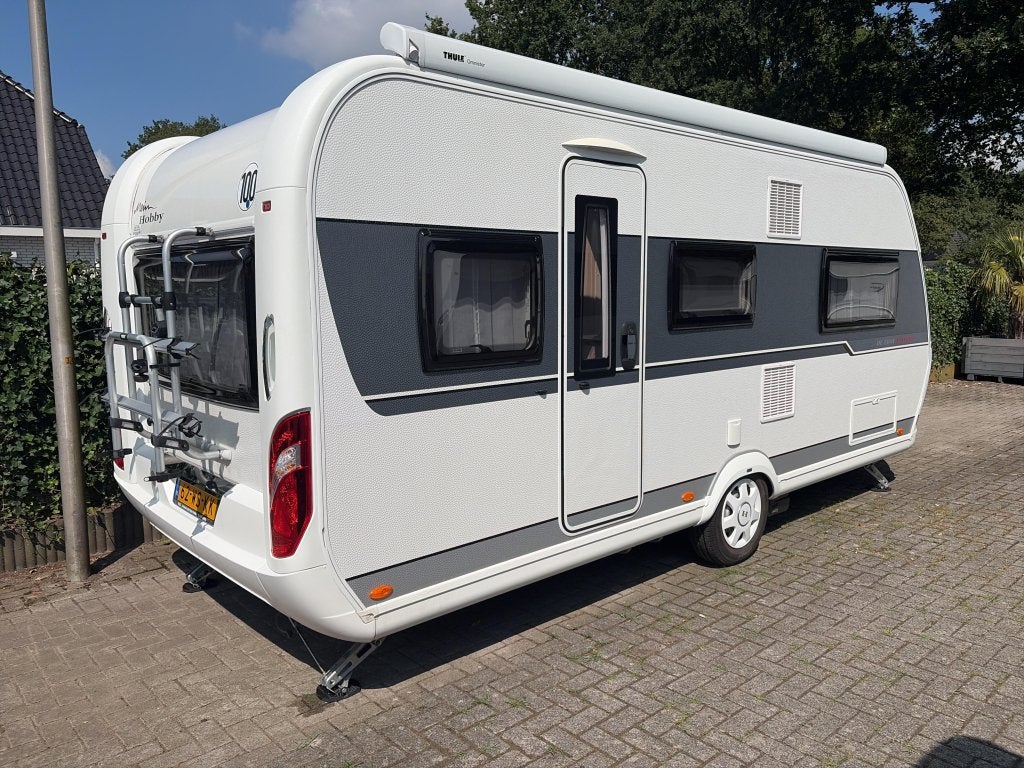 Hobby De Luxe Edition 495 UL Mover/Luifel/Fietsdrager, Caravans en Kamperen, Caravans, Rondzit, Hobby, Schokbreker, Bedrijf