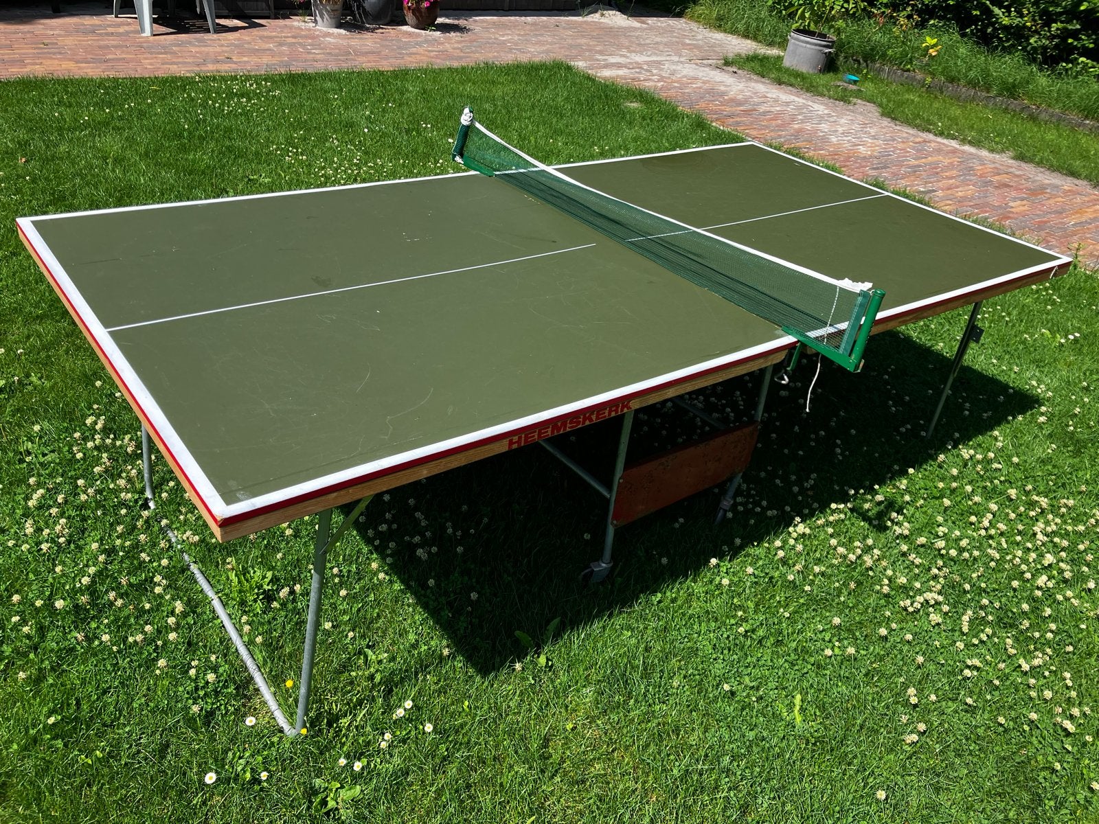 Inklapbare tafeltennistafel, Sport en Fitness, Tafeltennis, Ophalen, Gebruikt, Tafel Outdoor, Inklapbaar