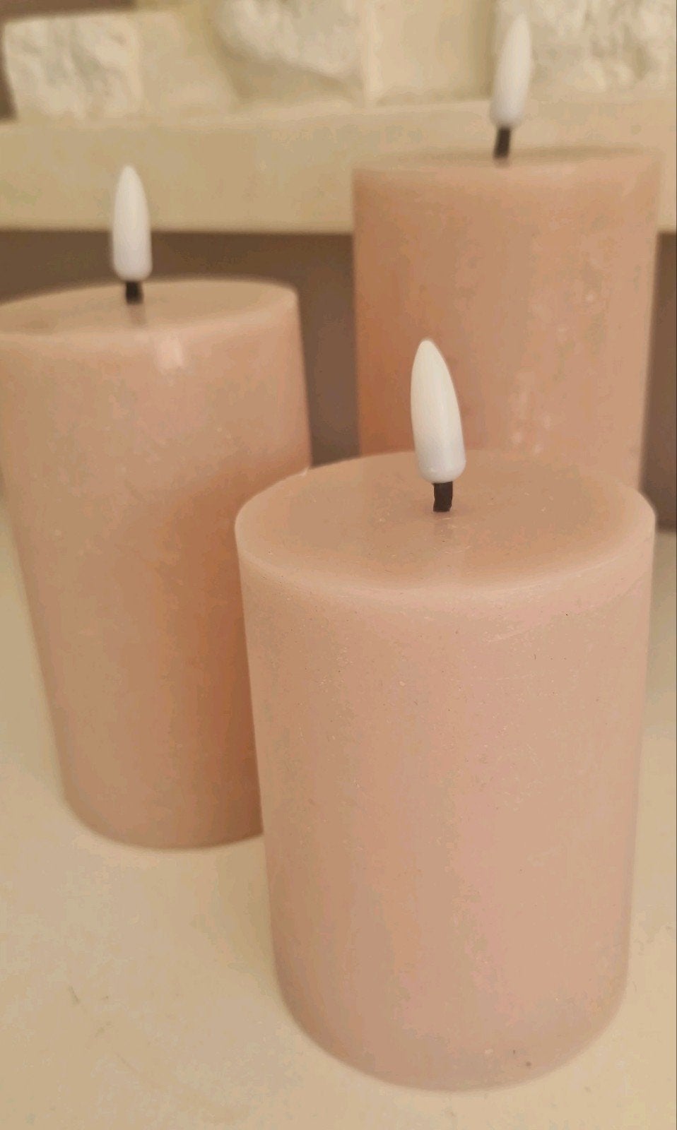 set kaarsen lichtrose, Huis en Inrichting, Woonaccessoires | Kandelaars en Kaarsen, Ophalen of Verzenden