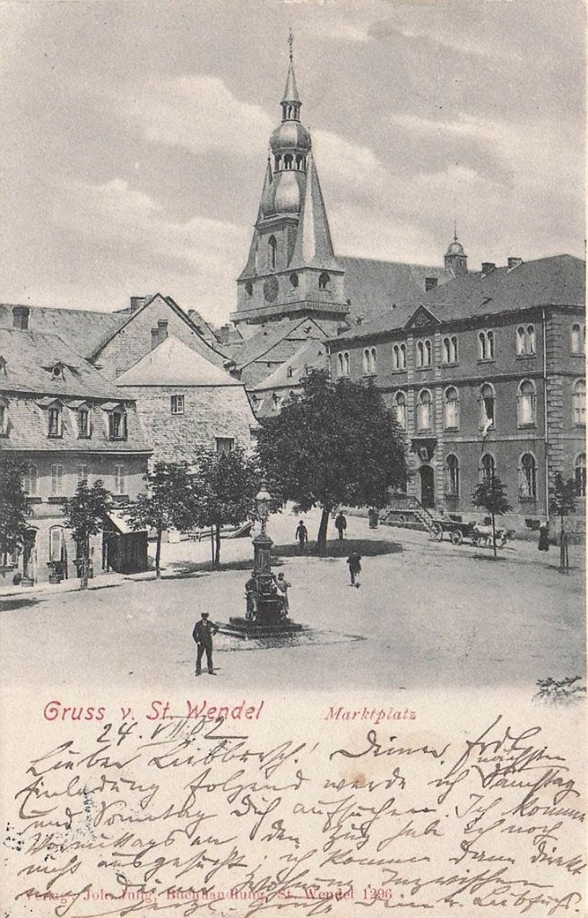 703-186-047 St Wendel Marktplatz, Verzamelen, Ansichtkaarten | Buitenland, Duitsland, Voor 1920, Verzenden