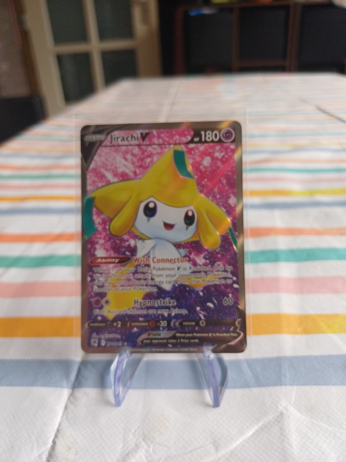 Pokémon kaart Jirachi V, Hobby en Vrije tijd, Verzamelkaartspellen | Pokémon, Ophalen of Verzenden, Zo goed als nieuw, Losse kaart