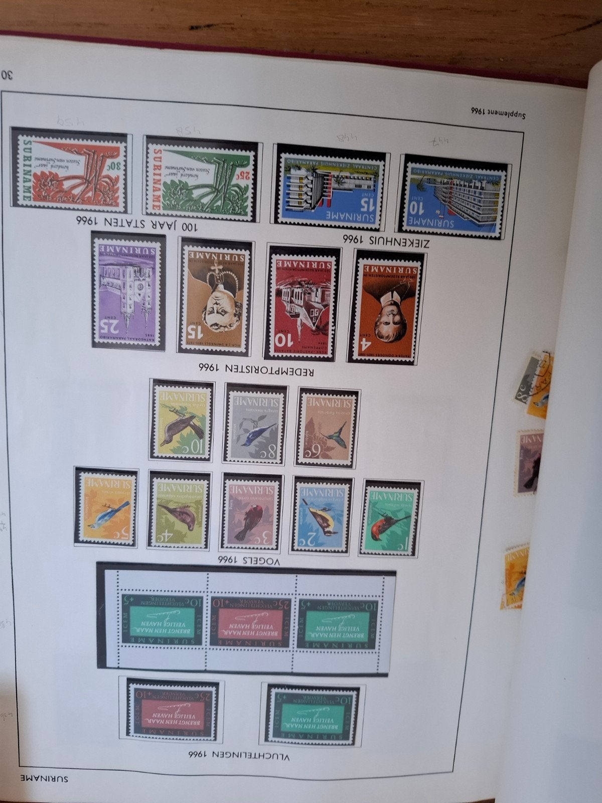 Postzegelalbum Suriname voor 1975 - 80% compleet, Verzenden