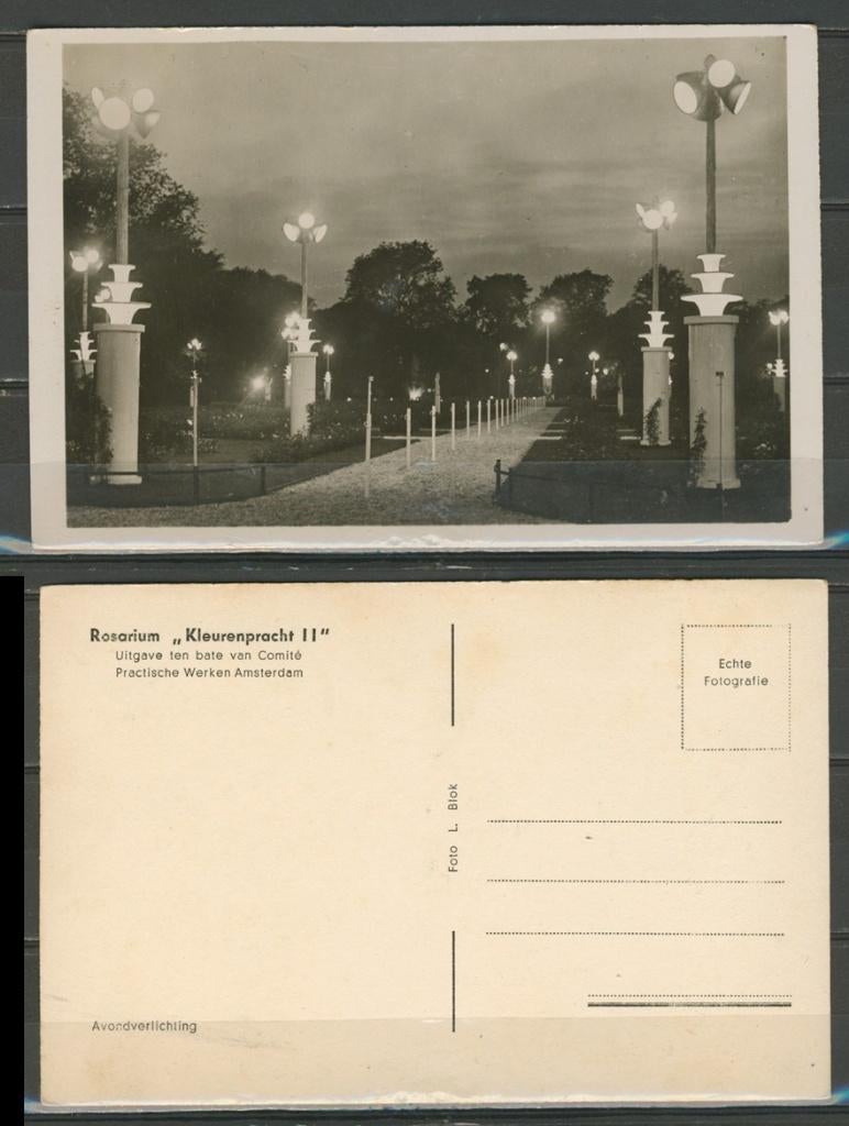 Amsterdam 1935 Flora Foto/Ansichtkaart 1004 jdu, Verzamelen, Ophalen of Verzenden, 1940 tot 1960, Gelopen, Noord-Holland