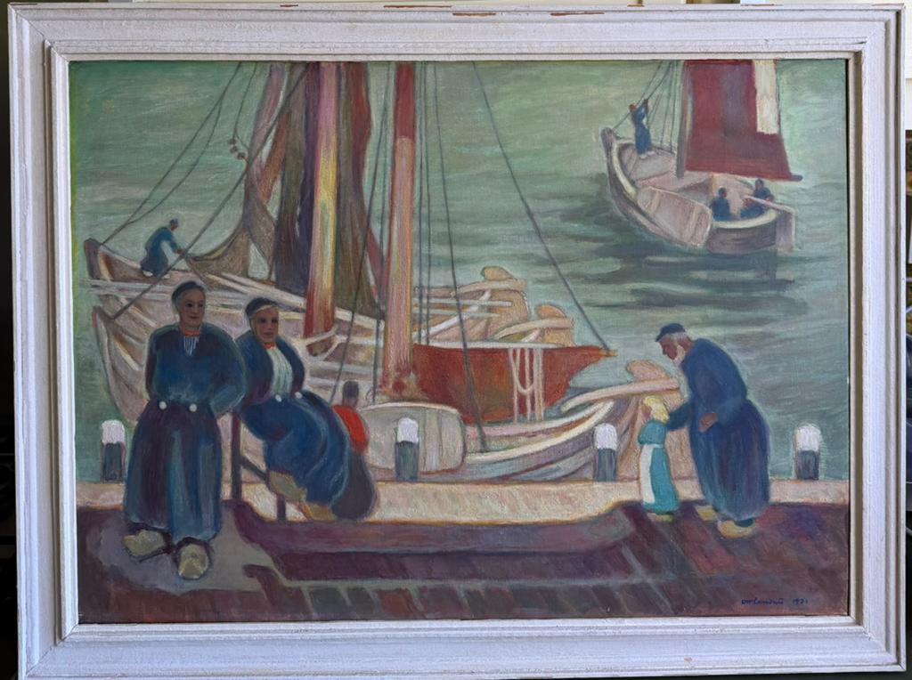 In de haven van Volendam, Antiek en Kunst, Ophalen of Verzenden