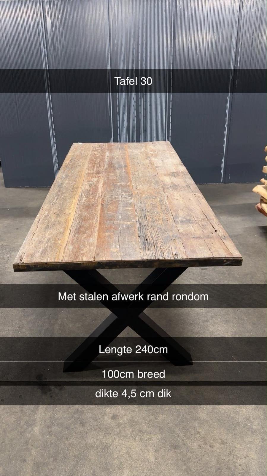 Eettafel met poten nieuw! 240cm  5 keuze poten, Ophalen of Verzenden, Zo goed als nieuw, Rechthoekig
