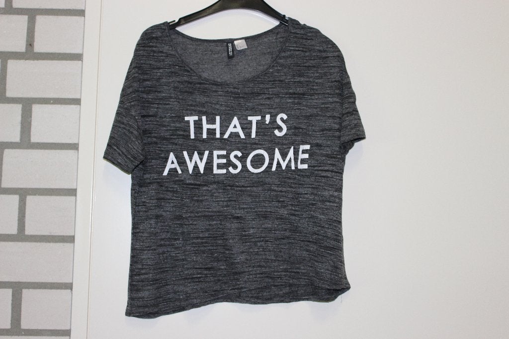 Zwart/grijs shirt maat L, Kleding | Dames, H&M, Zwart, Maat 42/44 (L), Ophalen of Verzenden
