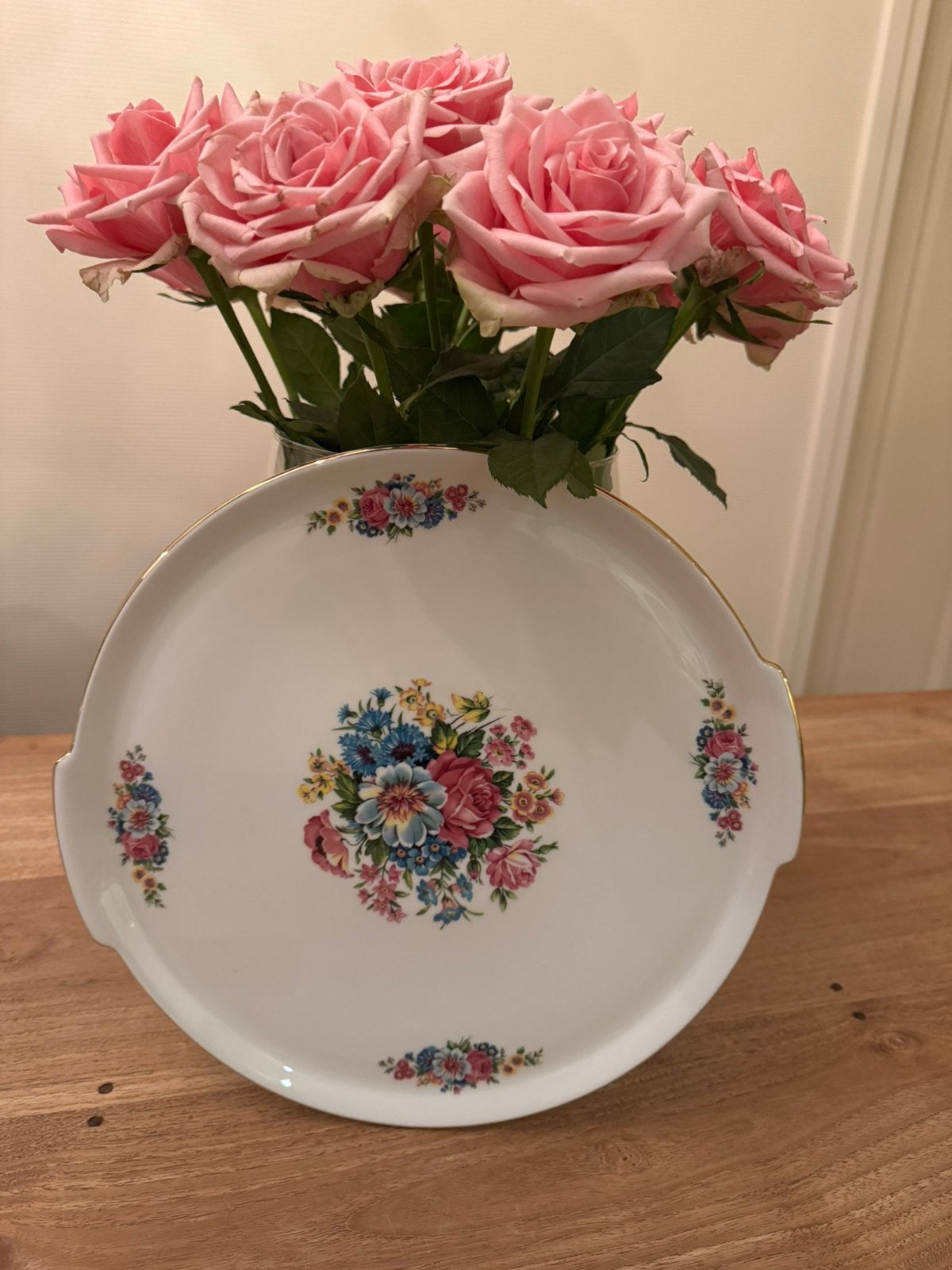 Vintage Bavaria Germany Serveerschaal met Bloemenprint, Overige merken, Vintage, Ophalen of Verzenden, Porselein