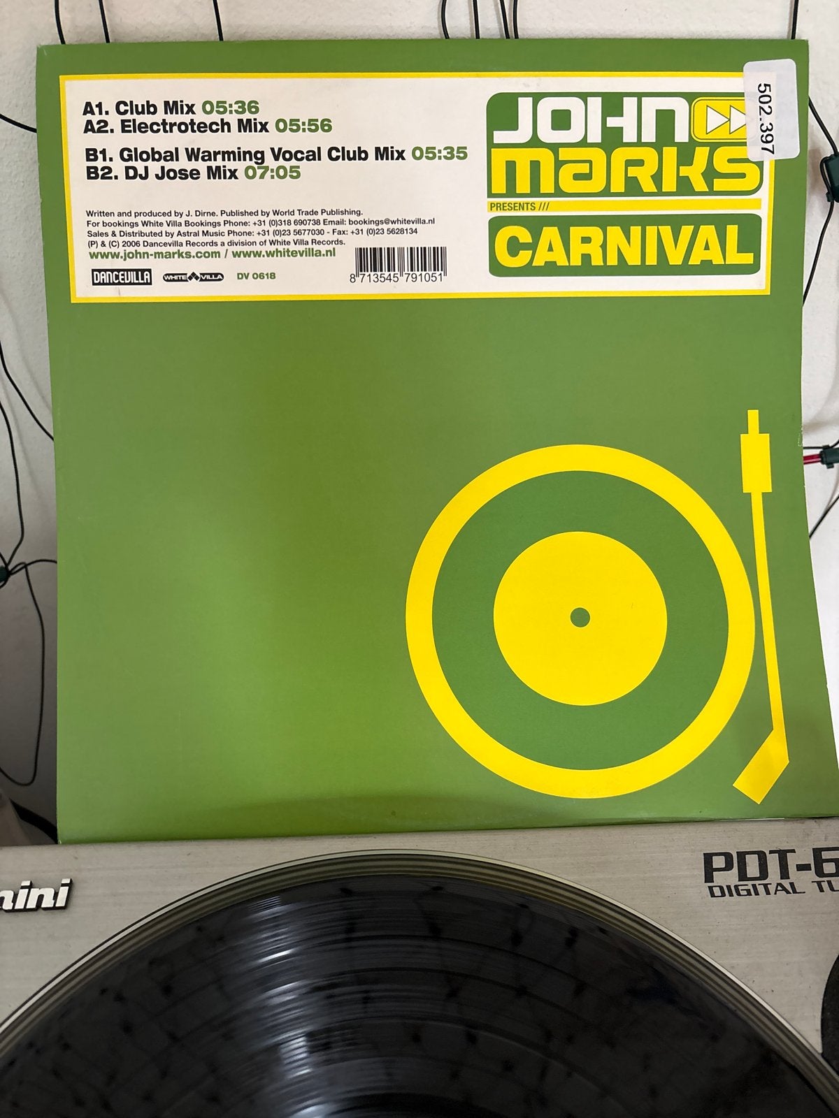 John Marks - Carnival (Vinyl, NM/VG), Cd's en Dvd's, Ophalen of Verzenden, Gebruikt, 12 inch, Dance