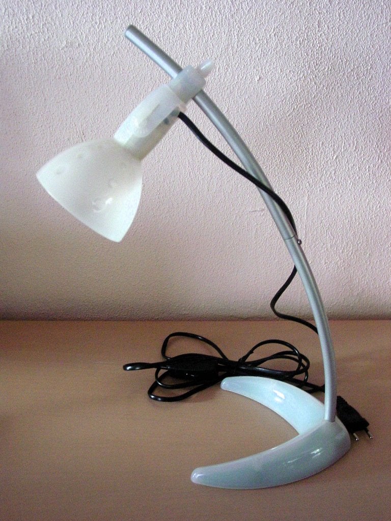 Ikea Mörker tafellamp Knut & Marianne Hagberg - space age, Vintage, 42 cm, Wit, Ophalen of Verzenden