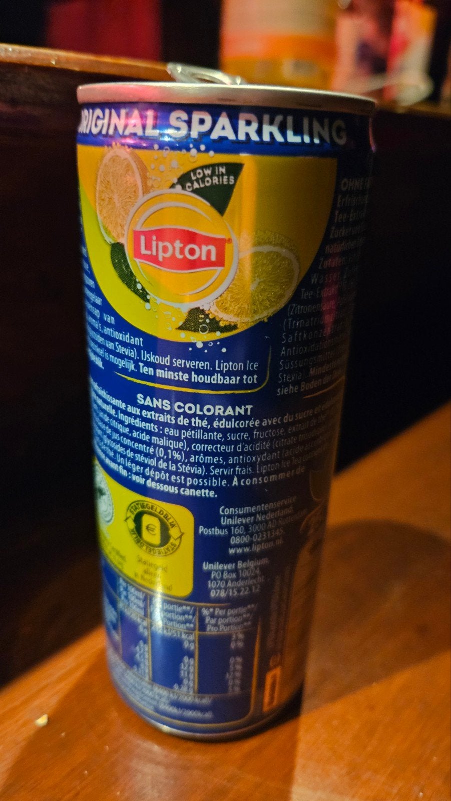 Leeg blikje Lipton Ice Tea Sparkling Lemon, Ophalen of Verzenden, Gebruikt