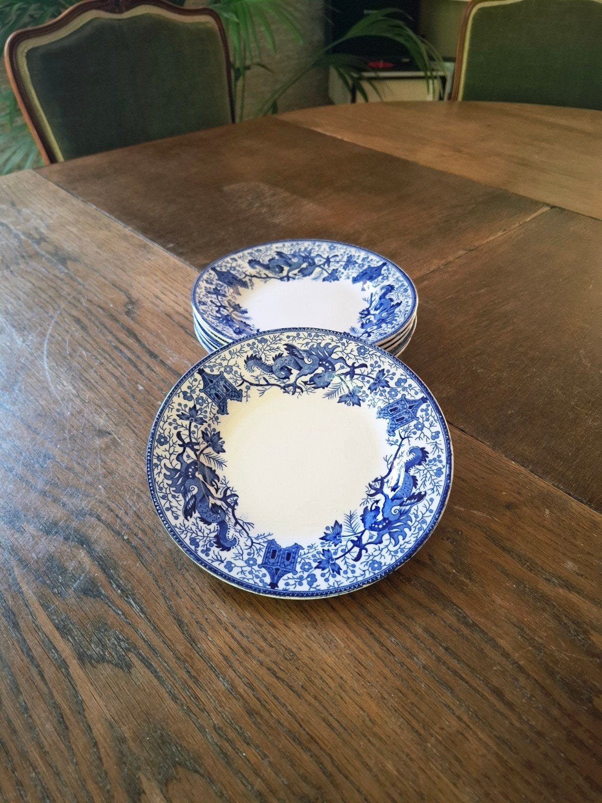 Vintage Boch 'Dragon' ontbijtborden - set van 6, Antiek en Kunst, Ophalen of Verzenden