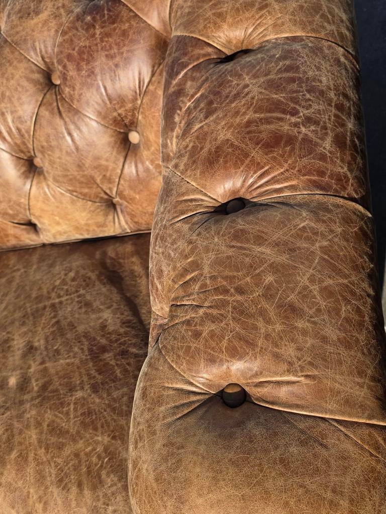 2x Vintage Chesterfield banken + GRATIS BEZORGING, Huis en Inrichting, Gebruikt, Onbekend@voorbeeld.com, Vintage Chesterfield