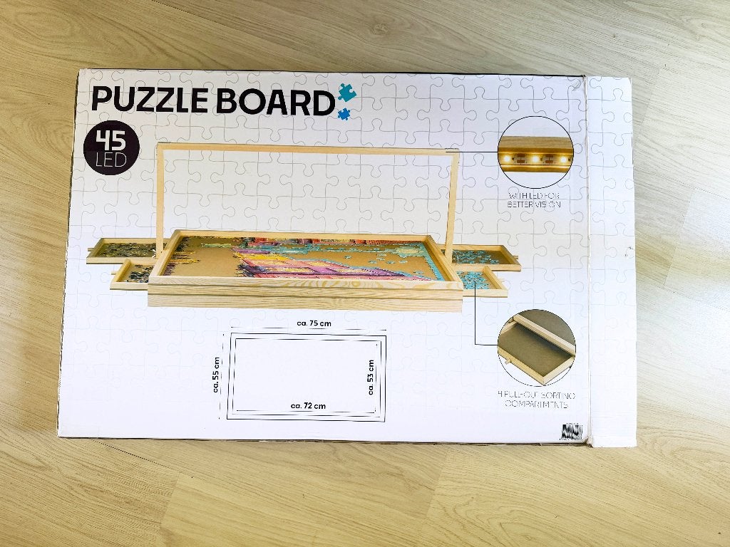 Puzzel board puzzeltafel hout ledverlichting lades nieuw!, Ophalen, 500 t/m 1500 stukjes, Nieuw, Legpuzzel