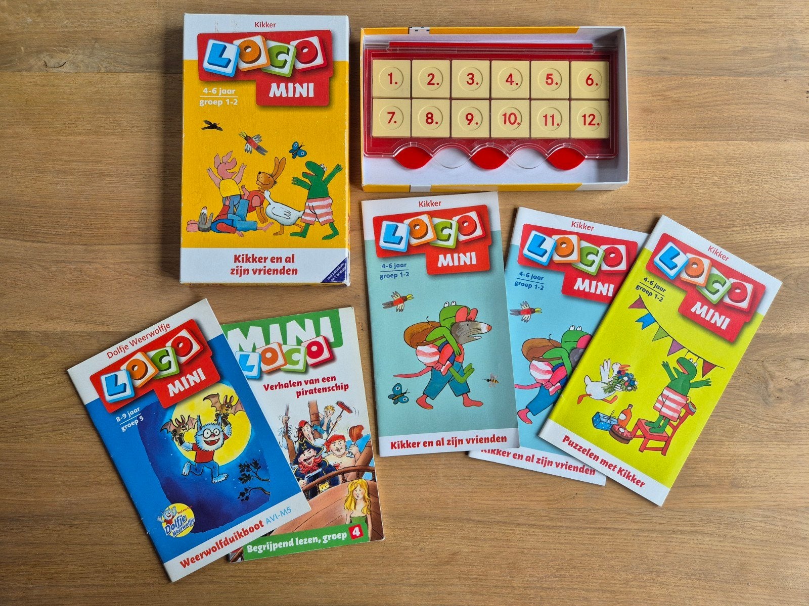 5x Loco Mini Boekjes en 1 Basisdoos - Educatief Spel, Ophalen of Verzenden, Taal en Lezen
