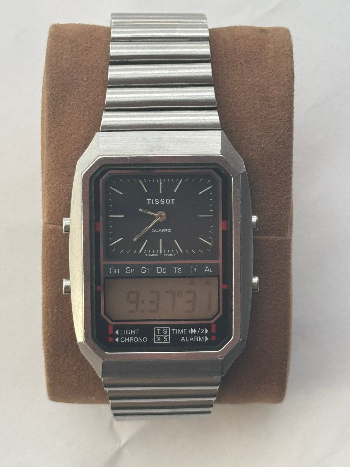 Vintage Tissot TS-X5 Quartz Ana-Digi – Swiss Made – Zeldzaam, Ophalen of Verzenden, Staal, Overige merken, 1960 of later