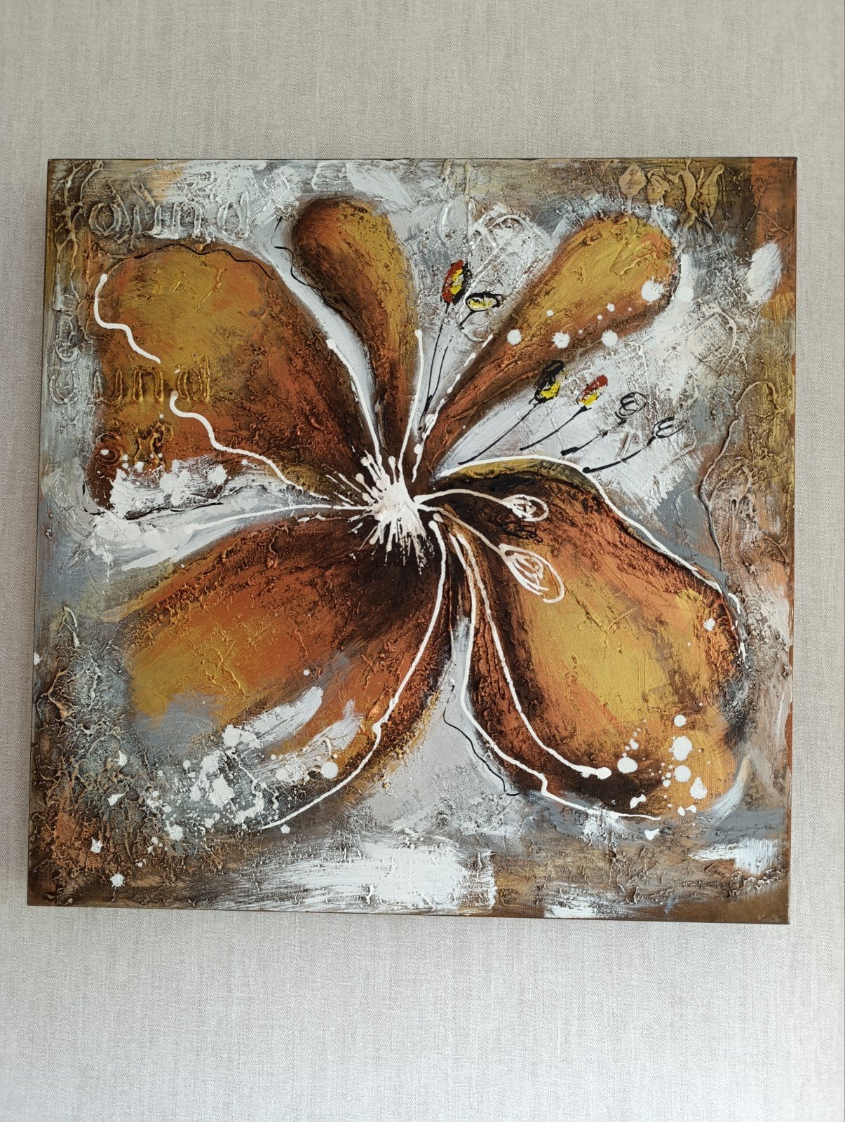 Schilderij, canvas, beschilderd, bloem, groot, Ophalen