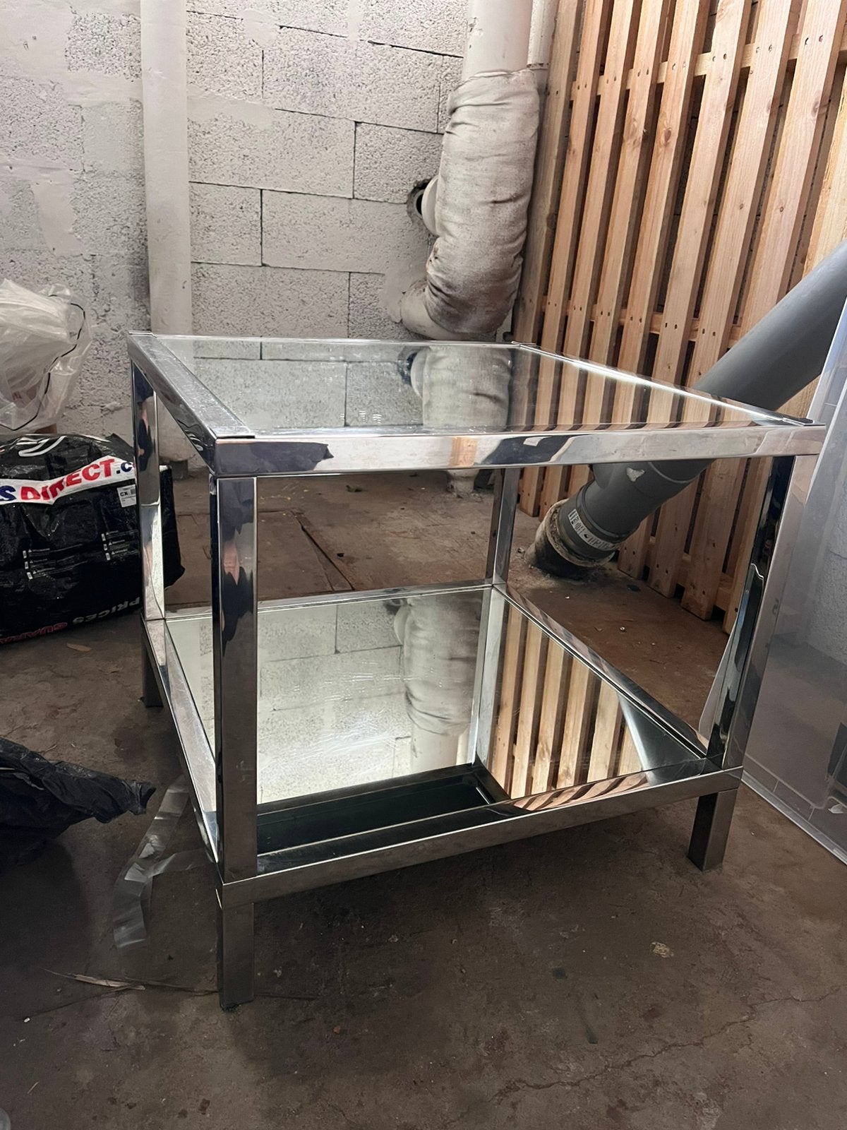 Salontafel Spiegel Chroom Zware Kwaliteit, Huis en Inrichting, Tafels | Salontafels, Ophalen, Zo goed als nieuw, 50 tot 100 cm