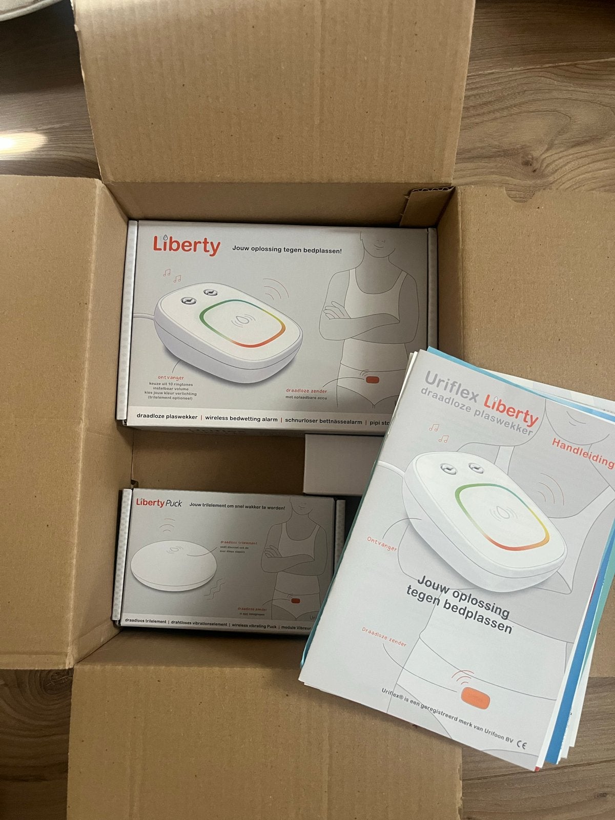 Urinflex Liberty draadloze plaswekker set, Ophalen of Verzenden, Zo goed als nieuw