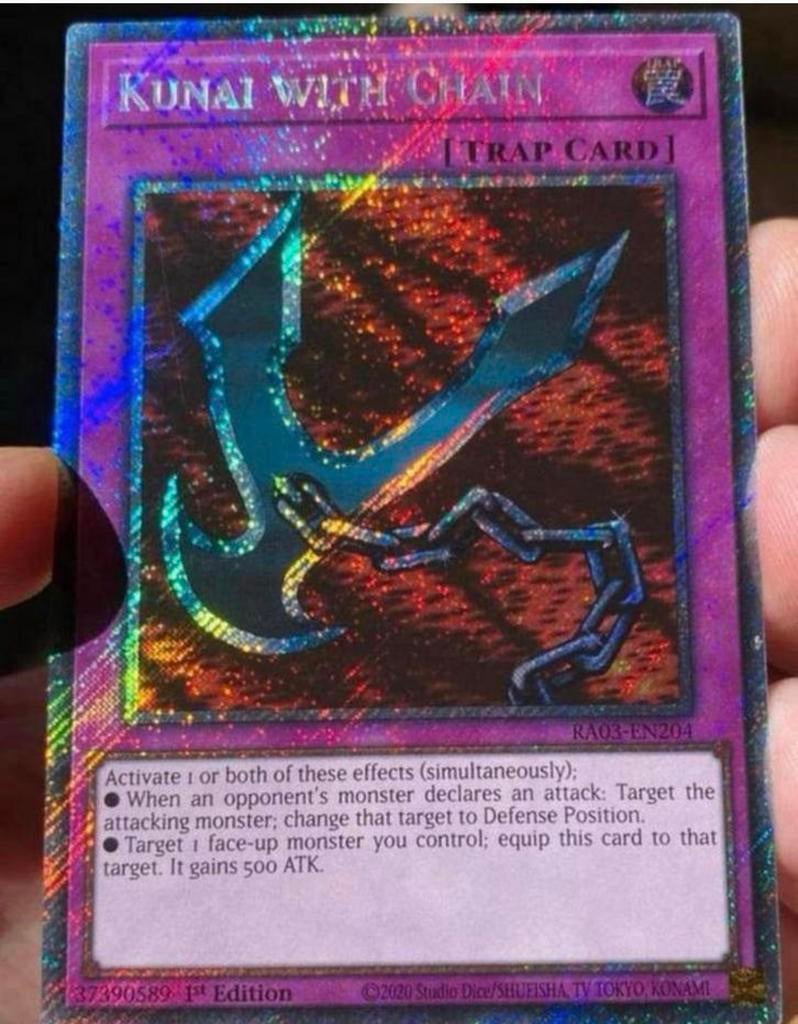 Yu-Gi-Oh! Kunai with Chain RA03 1st Ed M/NM !, Ophalen of Verzenden, Zo goed als nieuw, Losse kaart, Foil
