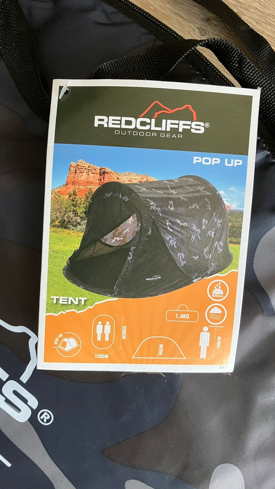 Redcliffs pop up tent , legerprint 1 pers NIEUW, Caravans en Kamperen, Tenten, Ophalen, Nieuw, Tot en met 2