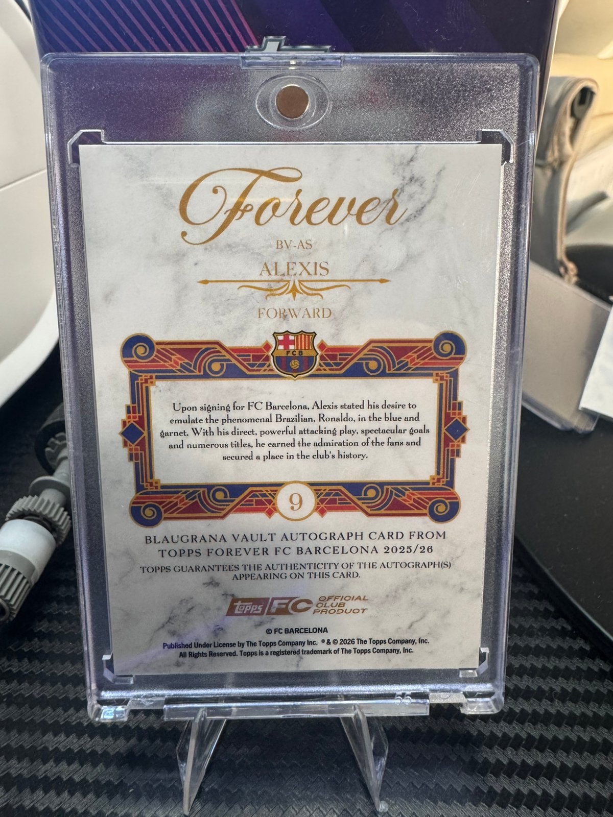 Alexis Sanchez Auto Gold /50 50/50 Topps Barcelona, Ophalen of Verzenden, Zo goed als nieuw, Plaatje