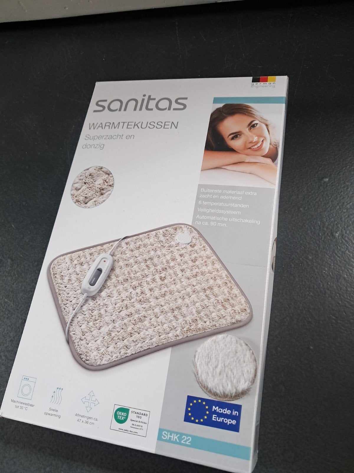 Sanitas SHK 22 elektrische warmtekussen zgan, Overige merken, Ophalen of Verzenden, Zo goed als nieuw, Dubbelzijdig