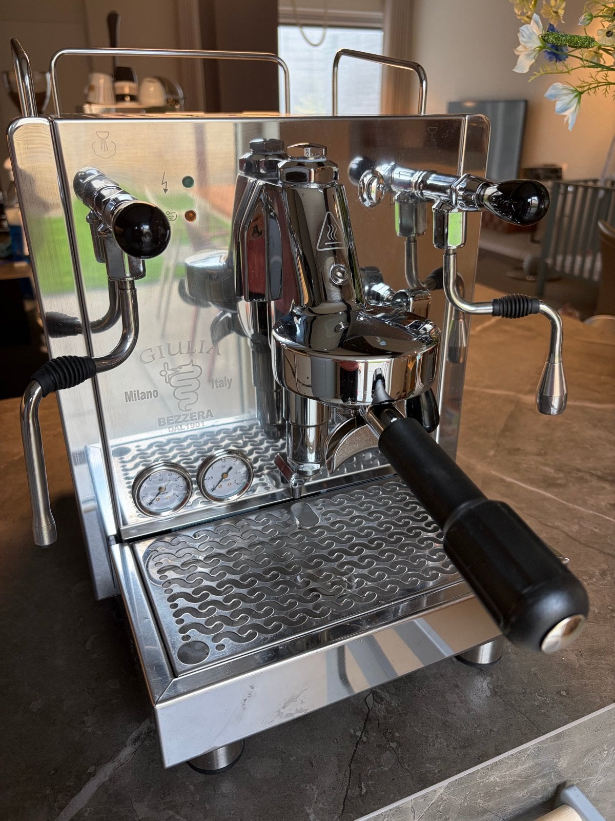 Bezzera Giulia Espresso Machine - RVS, E61, Vibratiepomp, Gebruikt, Espresso apparaat, Gemalen koffie, Ophalen