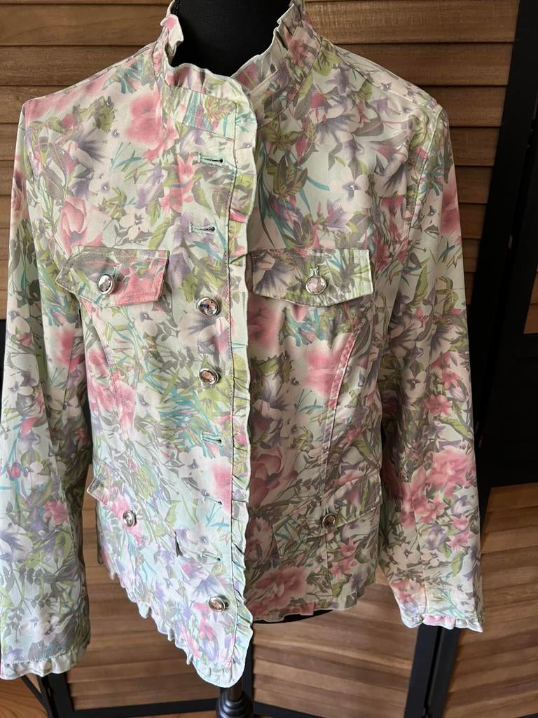 Gebloemd damesjasje maat 42, Kleding | Dames, Jasjes, Kostuums en Pakken, Overige kleuren, Maat 42/44 (L), Ophalen of Verzenden