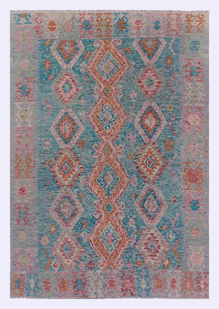 Azure Dream Kelim 289199 cm – Nu €680, Ophalen, Turquoise boho kelim – rust, ruimte & zomerdroom onder je voeten, 200 cm of meer