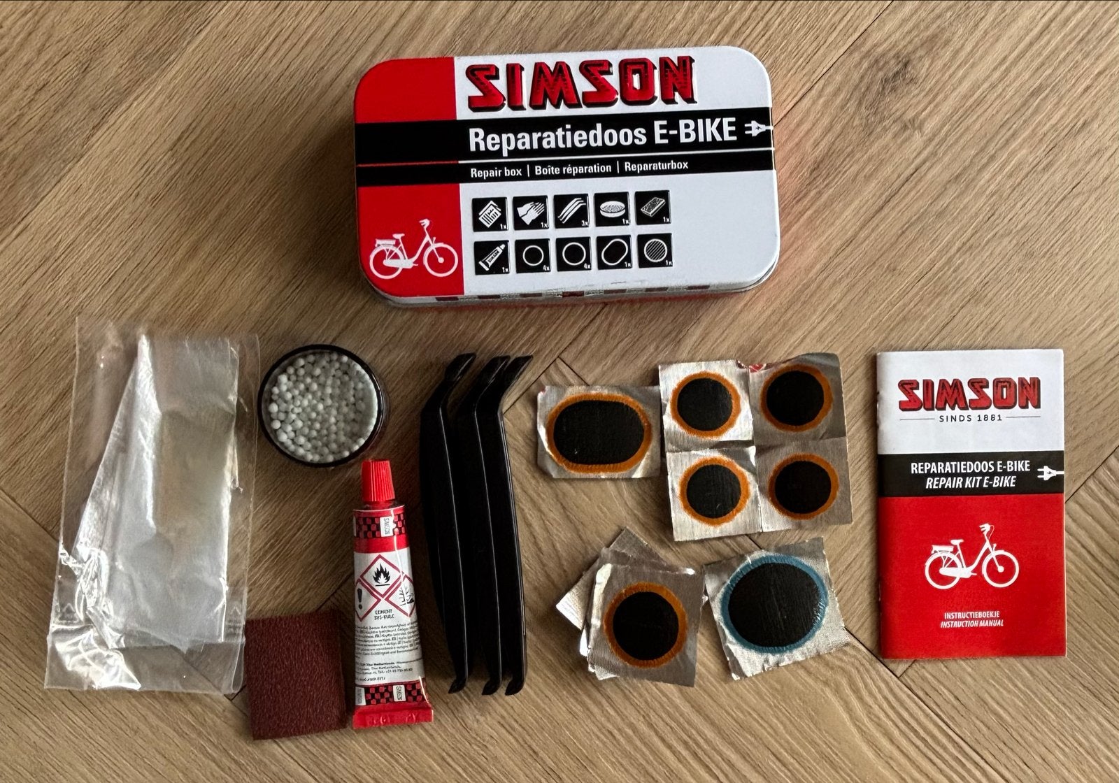 Simson Reparatiekit E-Bike - Complete Bandenreparatieset, Elektrische fiets, Band, Ophalen of Verzenden, Nieuw