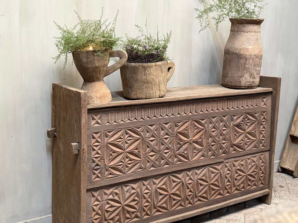 Himalaya kist box stoer sober landelijk veranda mancave, Huis en Inrichting, Ophalen, Minder dan 50 cm, 100 tot 150 cm, Teakhout