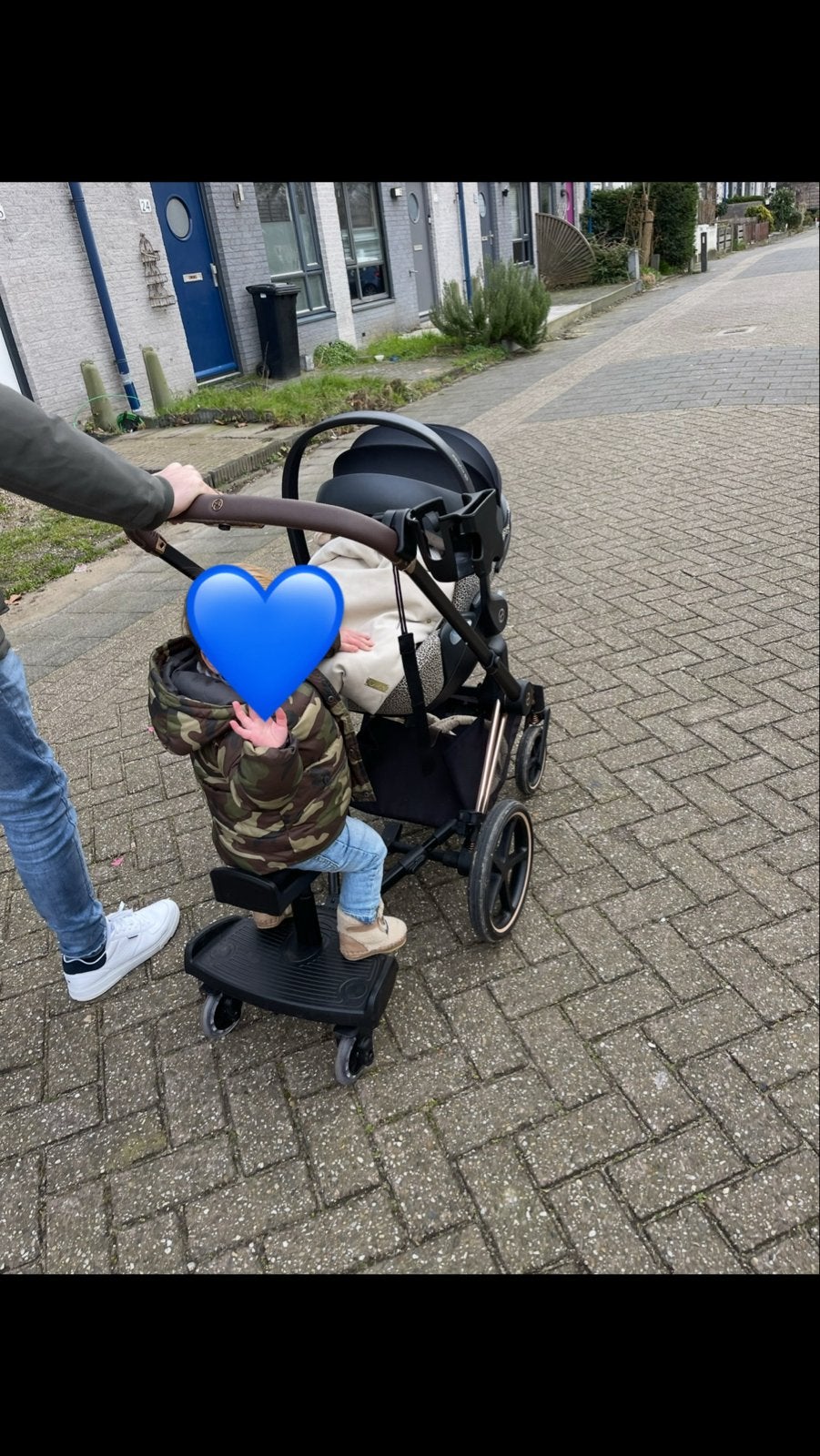 Universeel kinderwagen met meerijdplankje Kidsriver, Kinderen en Baby's, Ophalen of Verzenden, Zo goed als nieuw, Met reiswieg