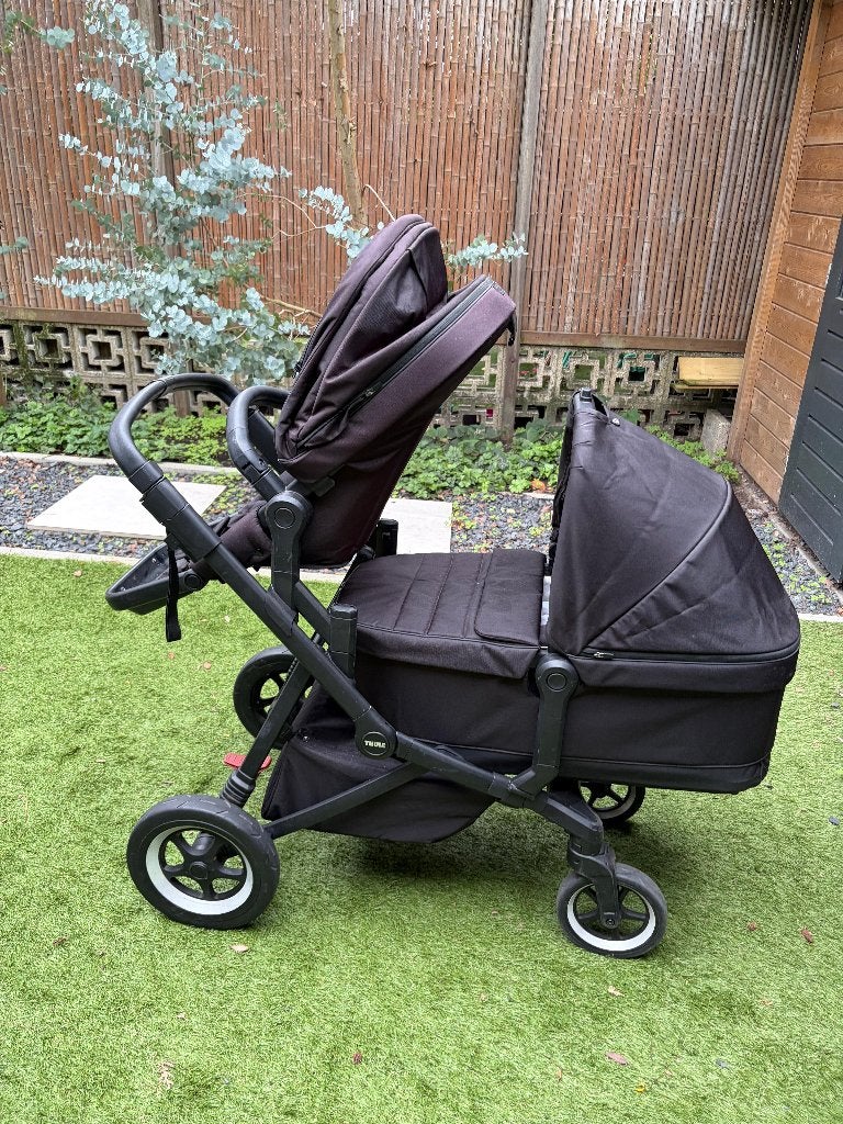 Thule Sleek duowagen - complete set zwart, Duowagen, Zo goed als nieuw, Combiwagen, Ophalen